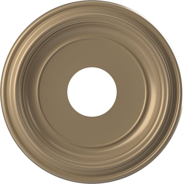 Ekena Millwork PVC Medallion (Canopies up to 7 1/2"), 13"OD x 3 1/2"ID x 1 1/4"P, Metallic Champagne Mist CMP13TRECE - main